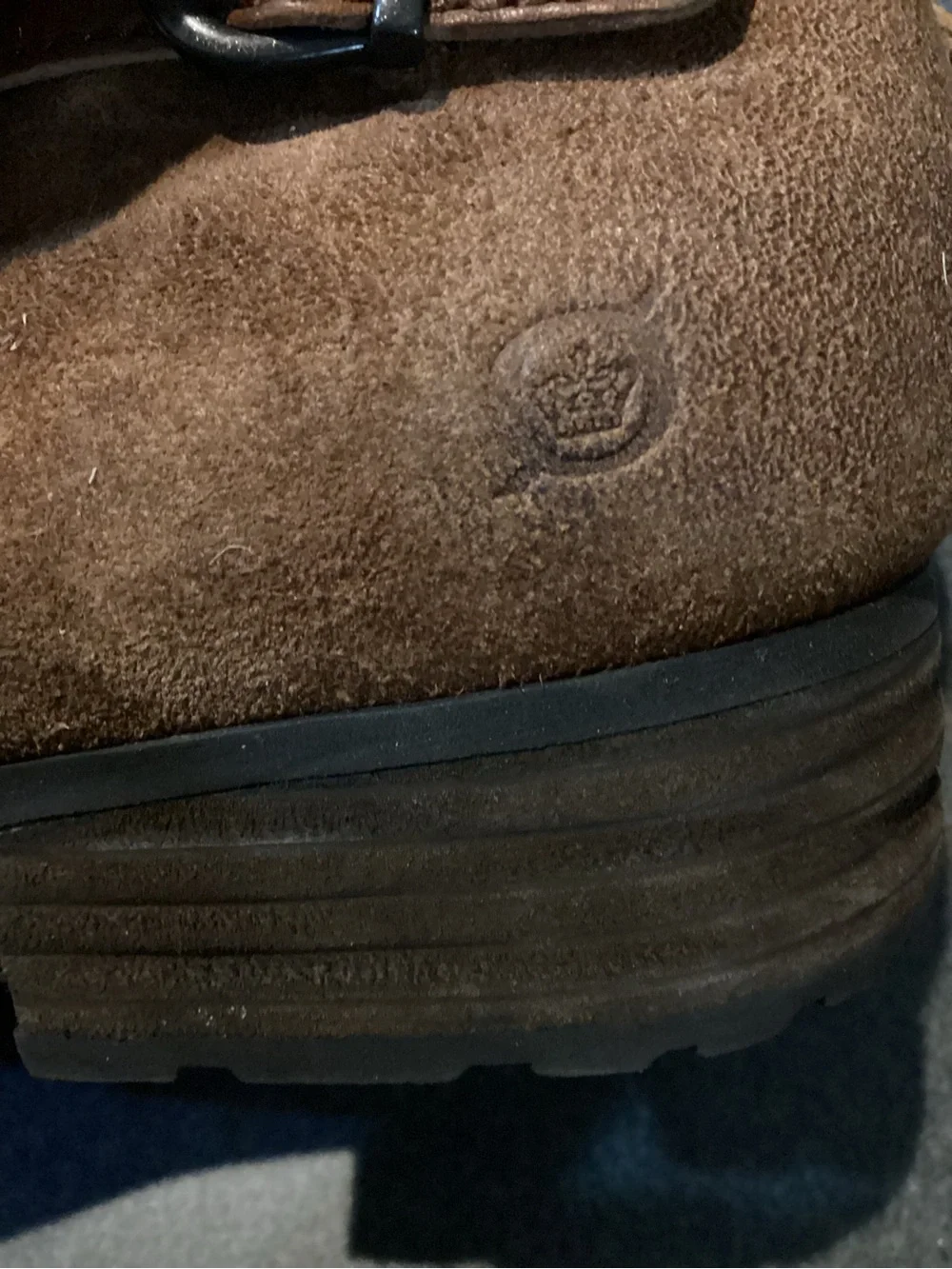 Born Brown Suede Ankle Booties with Strap Detail